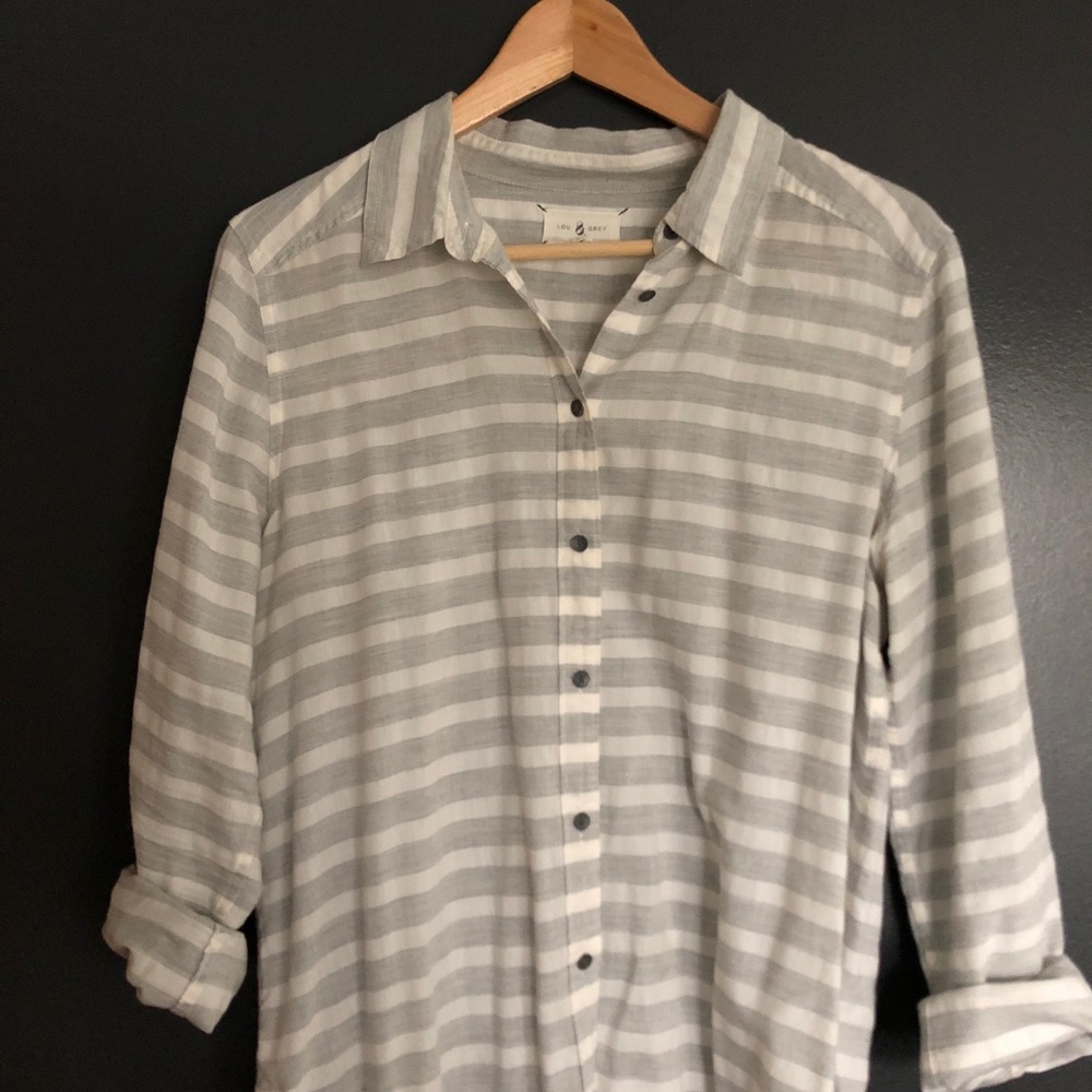 Oversized Lightweight Striped Shirt